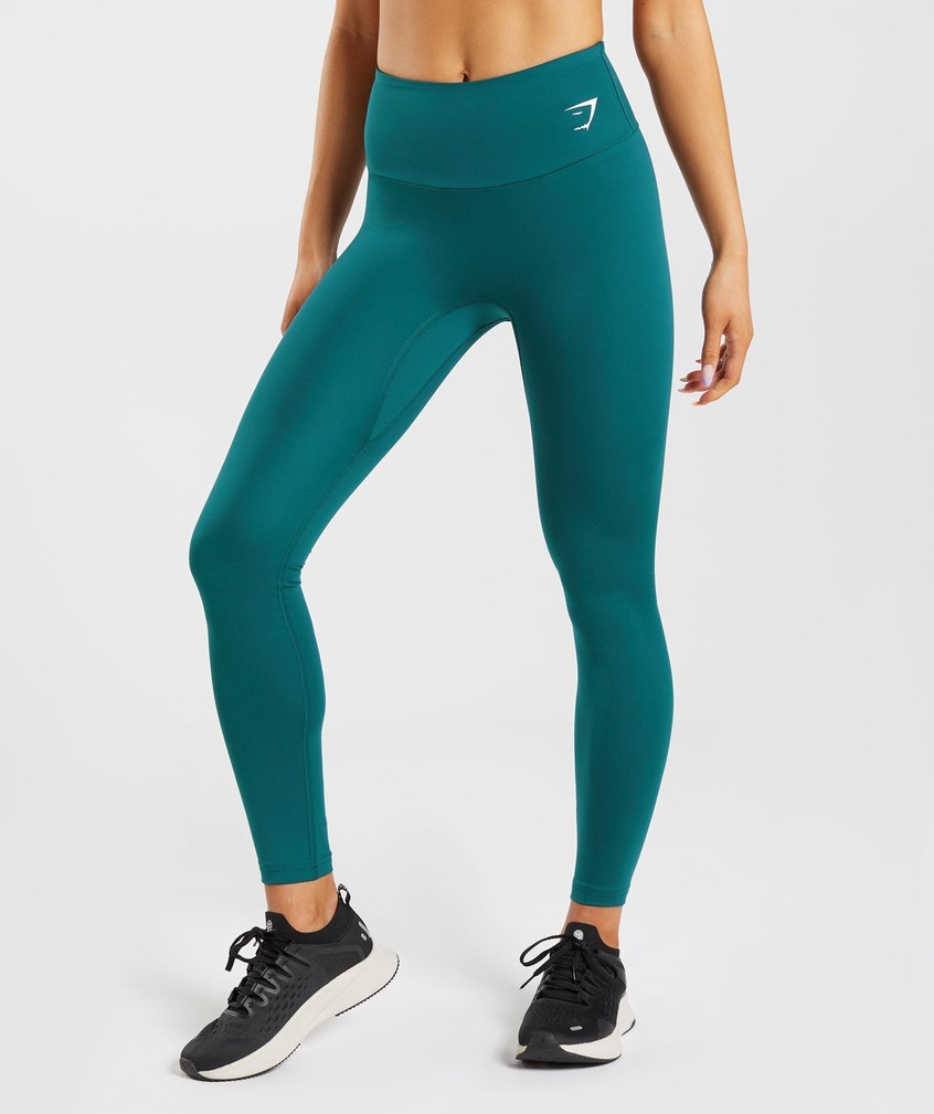 Turquoise Women's Gymshark Fraction Leggings | USA-49837