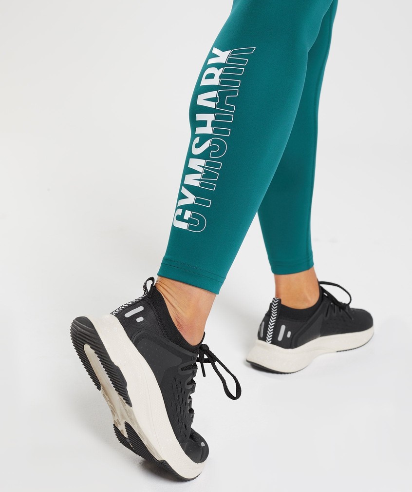 Turquoise Women's Gymshark Fraction Leggings | USA-49837