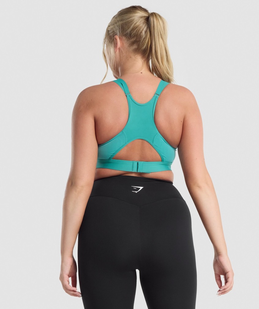 Turquoise Women's Gymshark Mesh Neckline Sports Bra | USA-84695