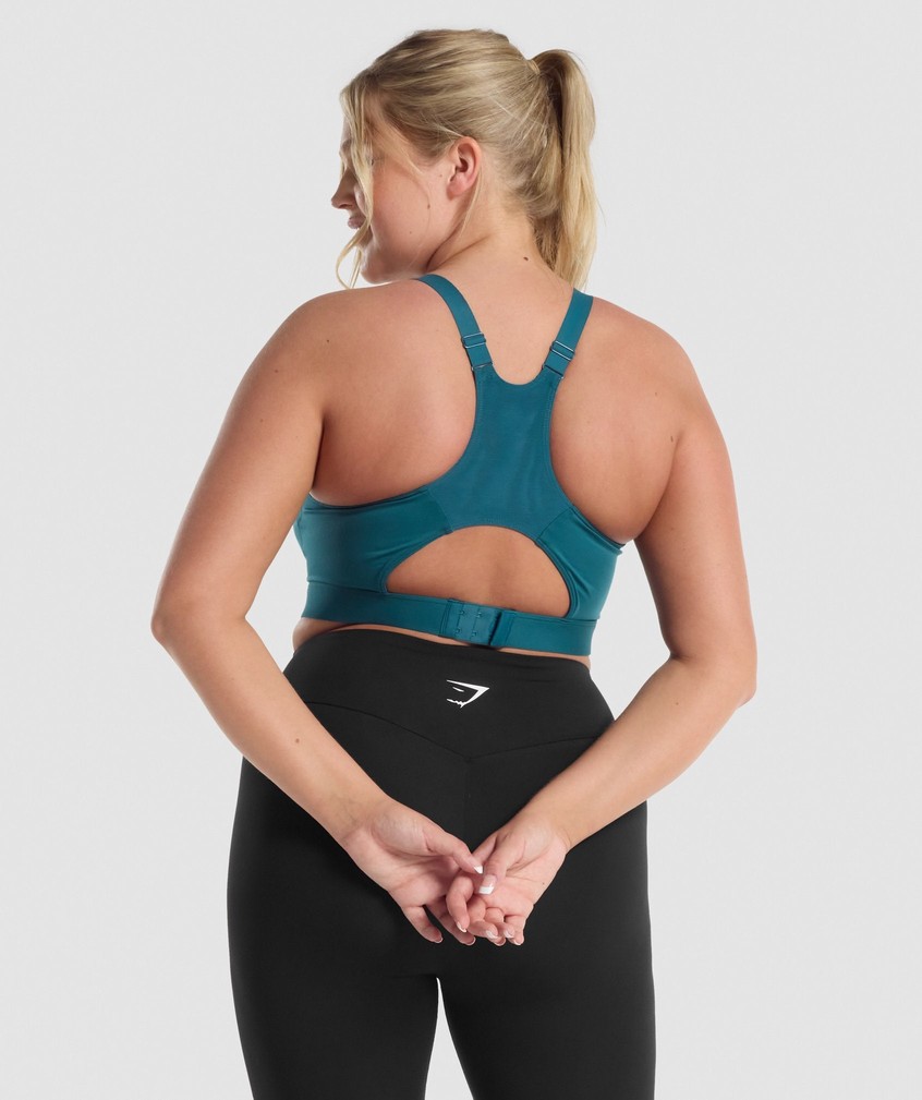 Turquoise Women's Gymshark Racer Back Sports Bra | USA-97540