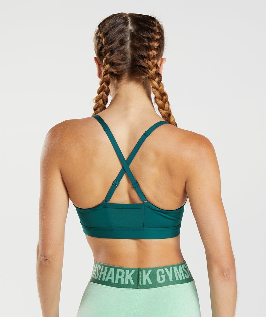 Turquoise Women's Gymshark Ruched Sports Bra | USA-19608