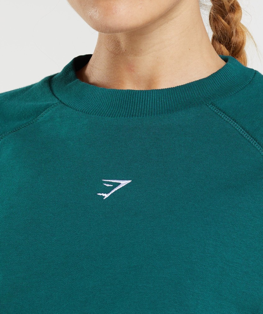 Turquoise Women's Gymshark Training Cropped Sweater | USA-09645