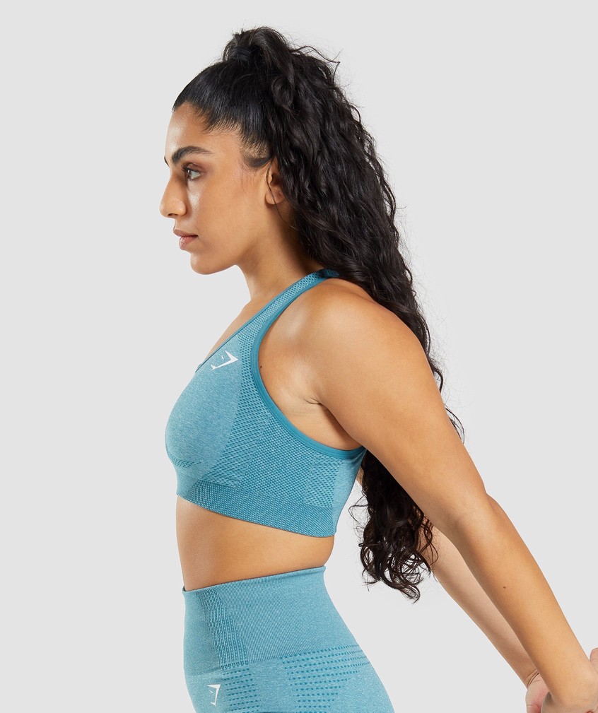 Turquoise Women's Gymshark Vital Seamless 2.0 Sports Bra | USA-49806