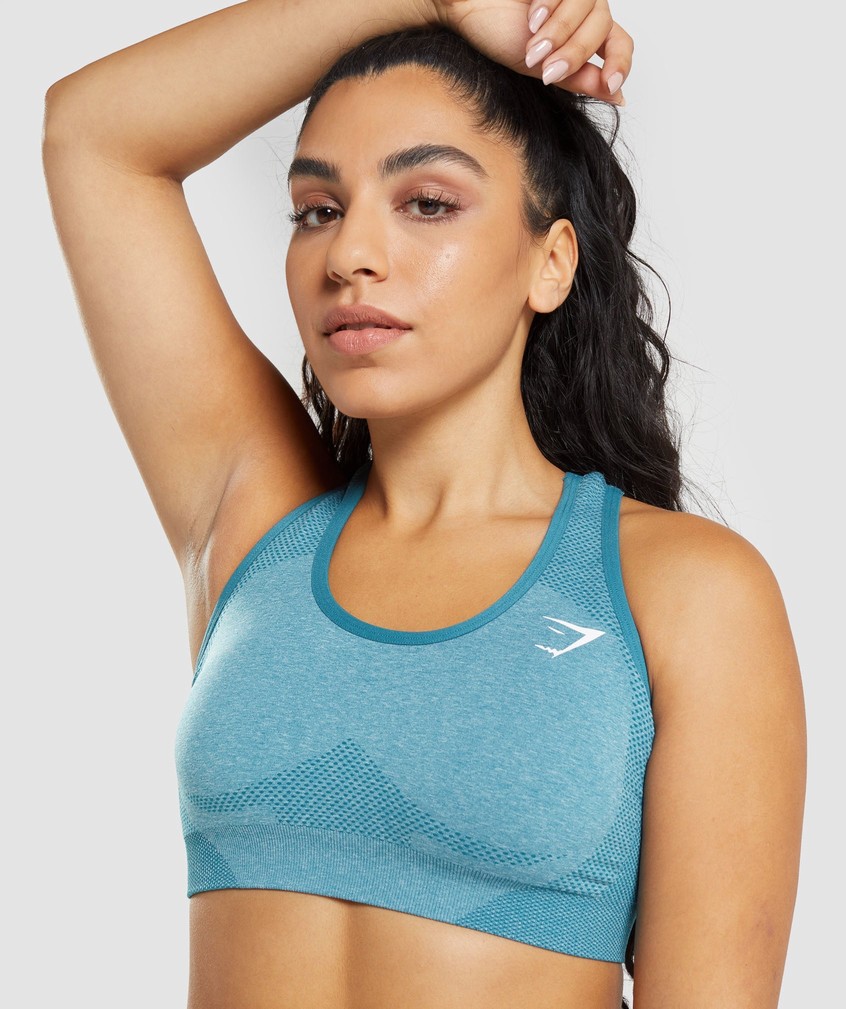 Turquoise Women's Gymshark Vital Seamless 2.0 Sports Bra | USA-49806