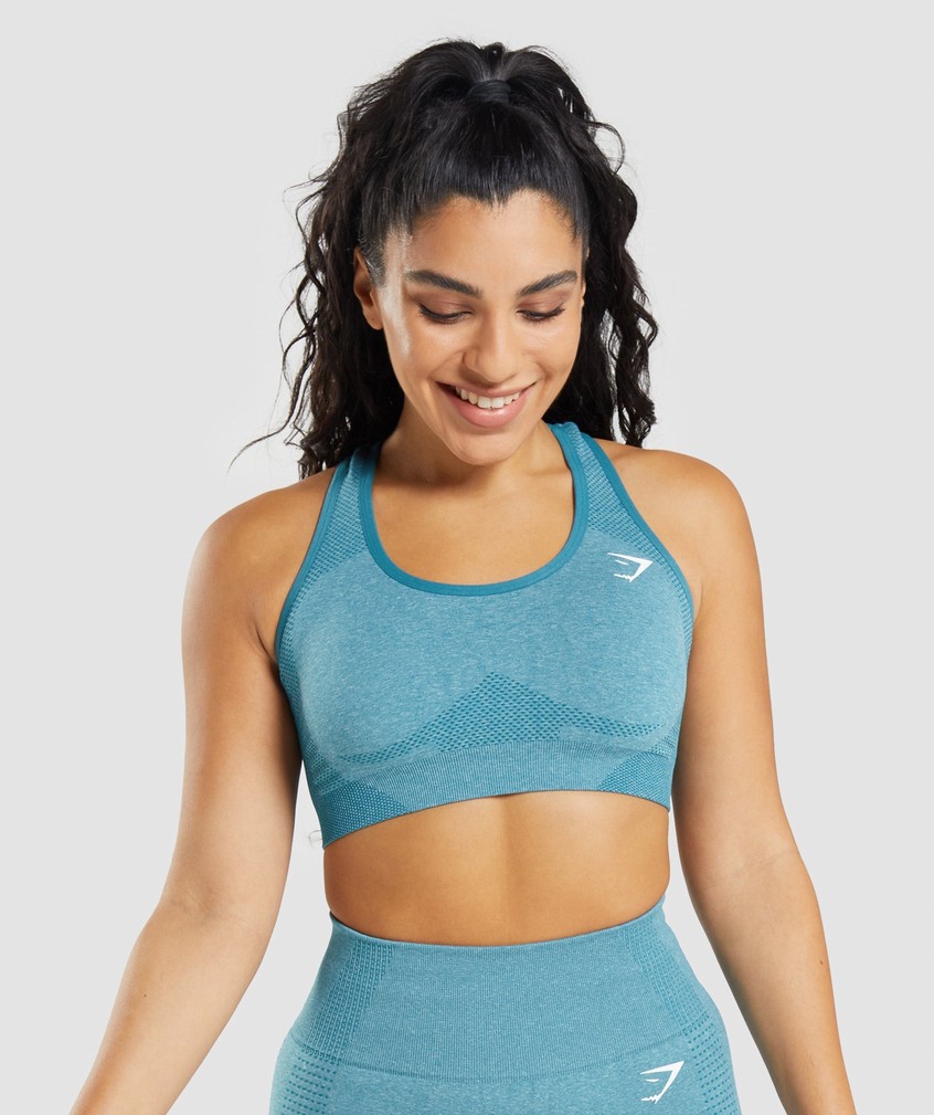 Turquoise Women\'s Gymshark Vital Seamless 2.0 Sports Bra | USA-49806