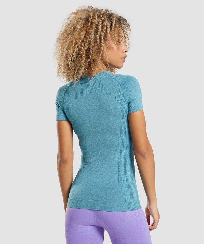 Turquoise Women's Gymshark Vital Seamless 2.0 T-Shirts | USA-86139