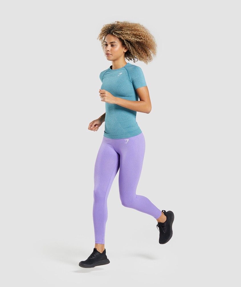 Turquoise Women's Gymshark Vital Seamless 2.0 T-Shirts | USA-86139