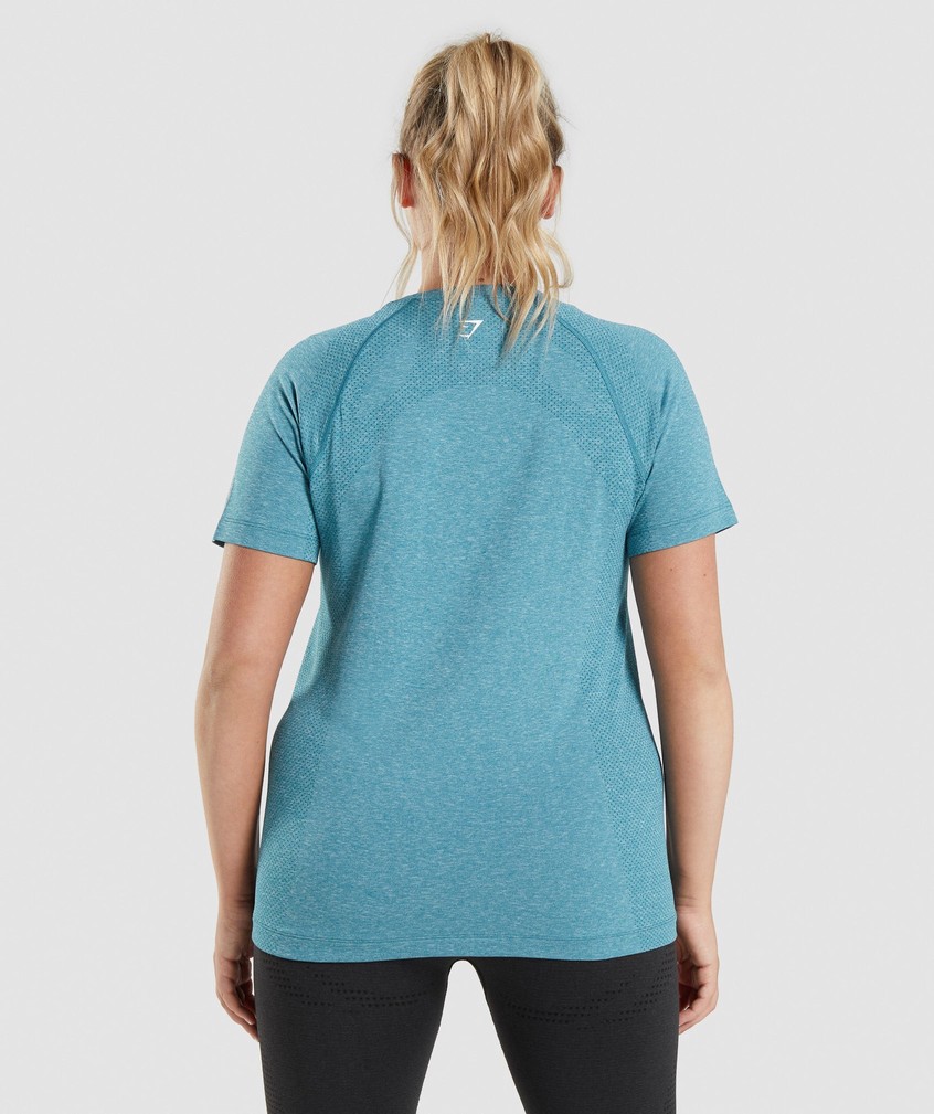 Turquoise Women's Gymshark Vital Seamless 2.0 Light T-Shirts | USA-98460