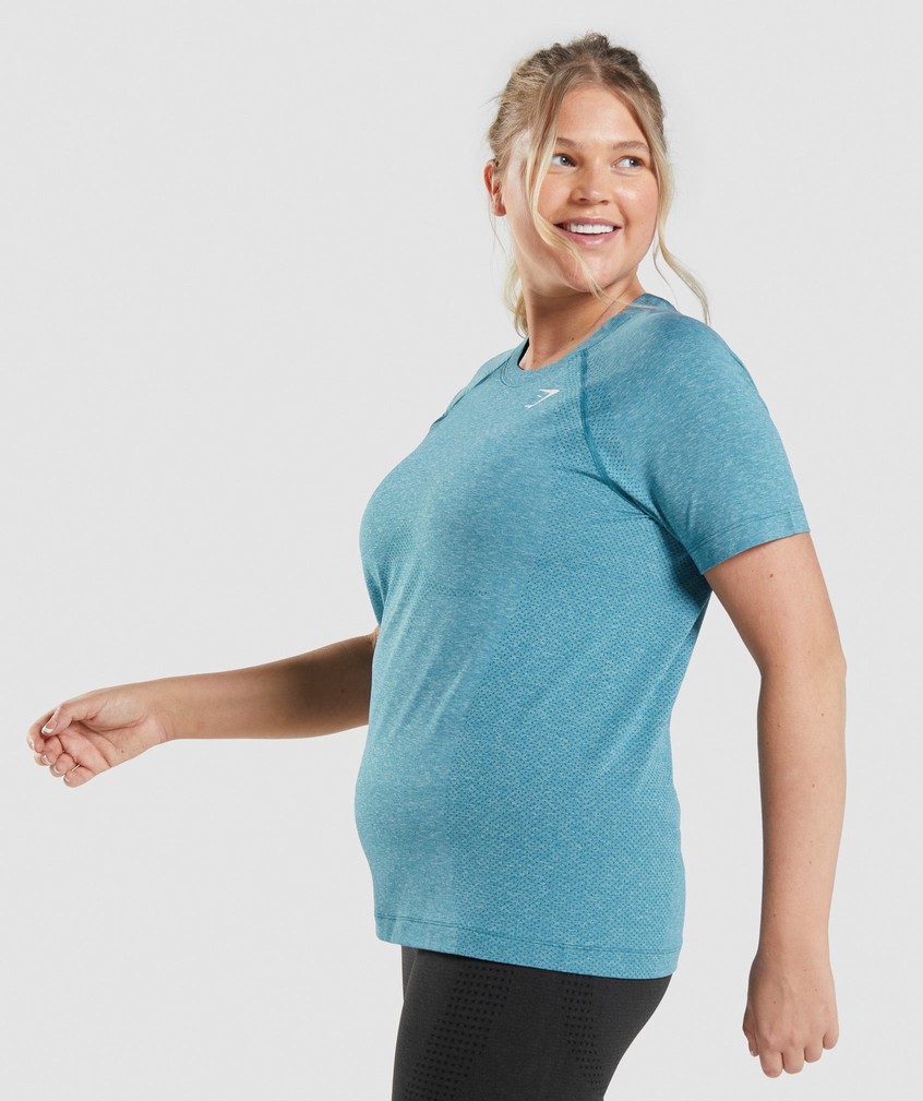 Turquoise Women's Gymshark Vital Seamless 2.0 Light T-Shirts | USA-98460