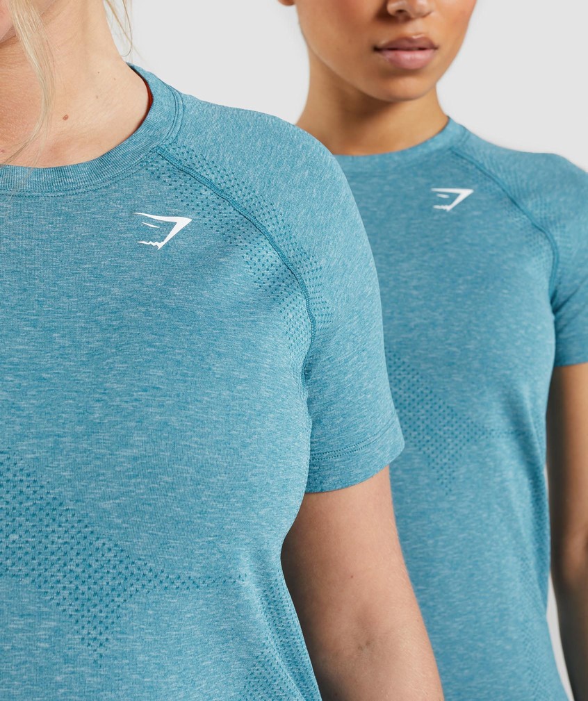 Turquoise Women's Gymshark Vital Seamless 2.0 Light T-Shirts | USA-98460