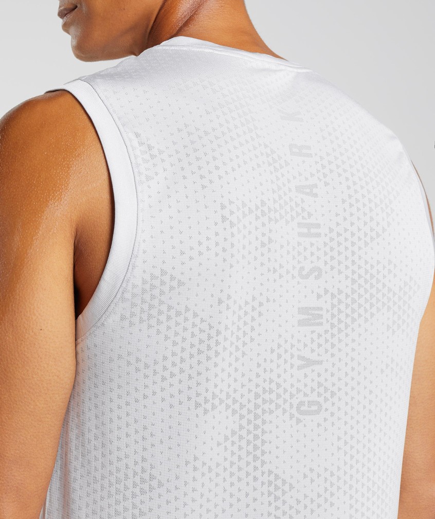 White / Grey Men's Gymshark Sport Seamless Tank | USA-14806