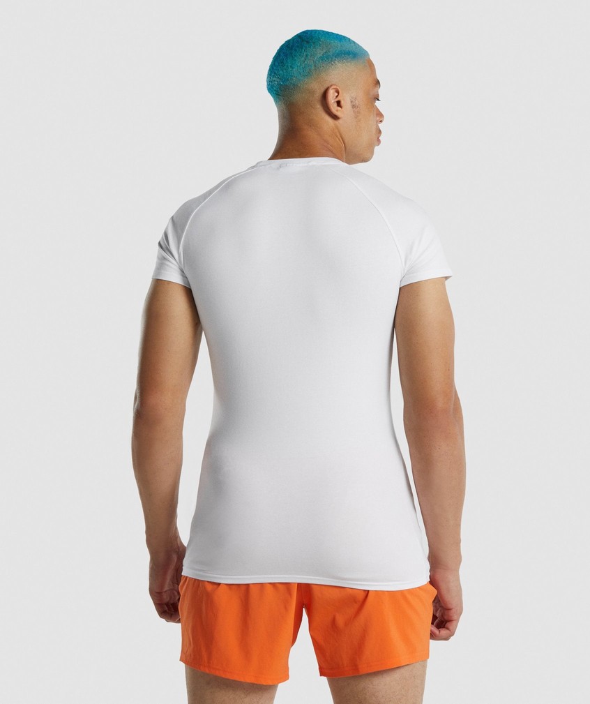 White Men's Gymshark Apollo T-Shirts | USA-03175