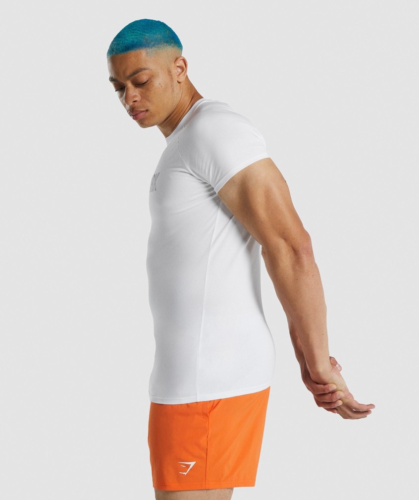 White Men's Gymshark Apollo T-Shirts | USA-03175