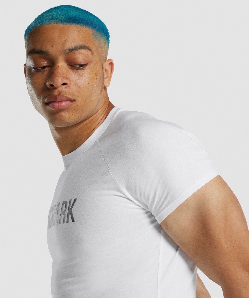 White Men's Gymshark Apollo T-Shirts | USA-03175