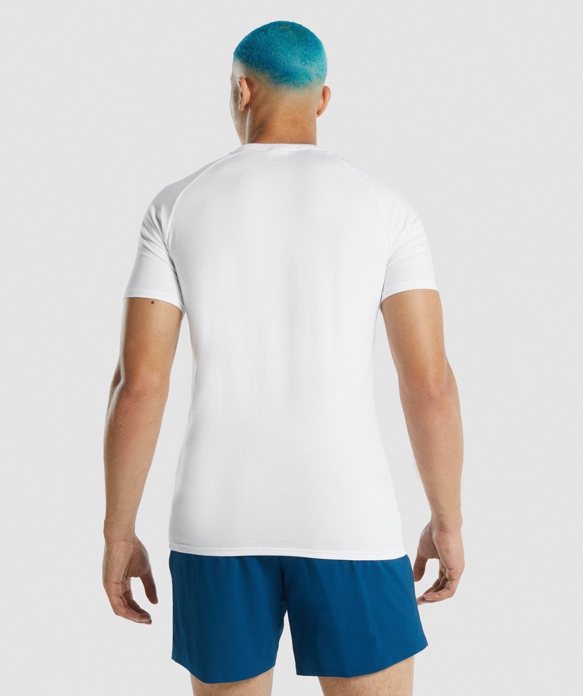 White Men's Gymshark Apollo T-Shirts | USA-62053