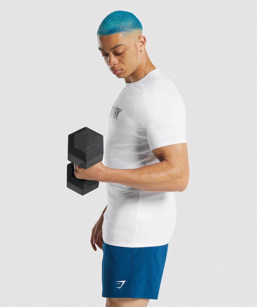 White Men's Gymshark Apollo T-Shirts | USA-62053