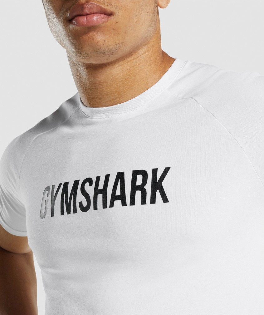 White Men's Gymshark Apollo T-Shirts | USA-62053