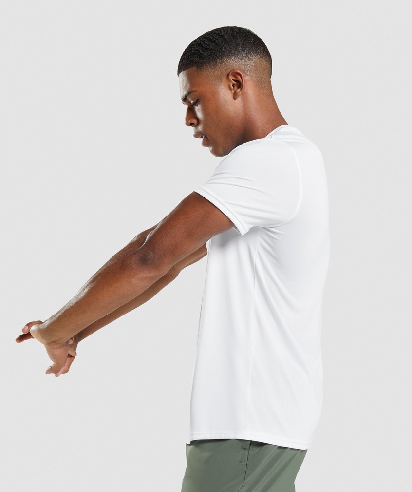 White Men's Gymshark Arrival Regular Fit T-Shirts | USA-37296