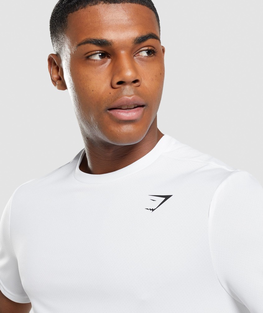 White Men's Gymshark Arrival Regular Fit T-Shirts | USA-37296