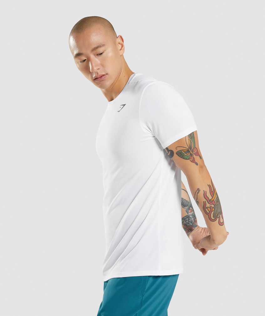 White Men's Gymshark Arrival T-Shirts | USA-63518