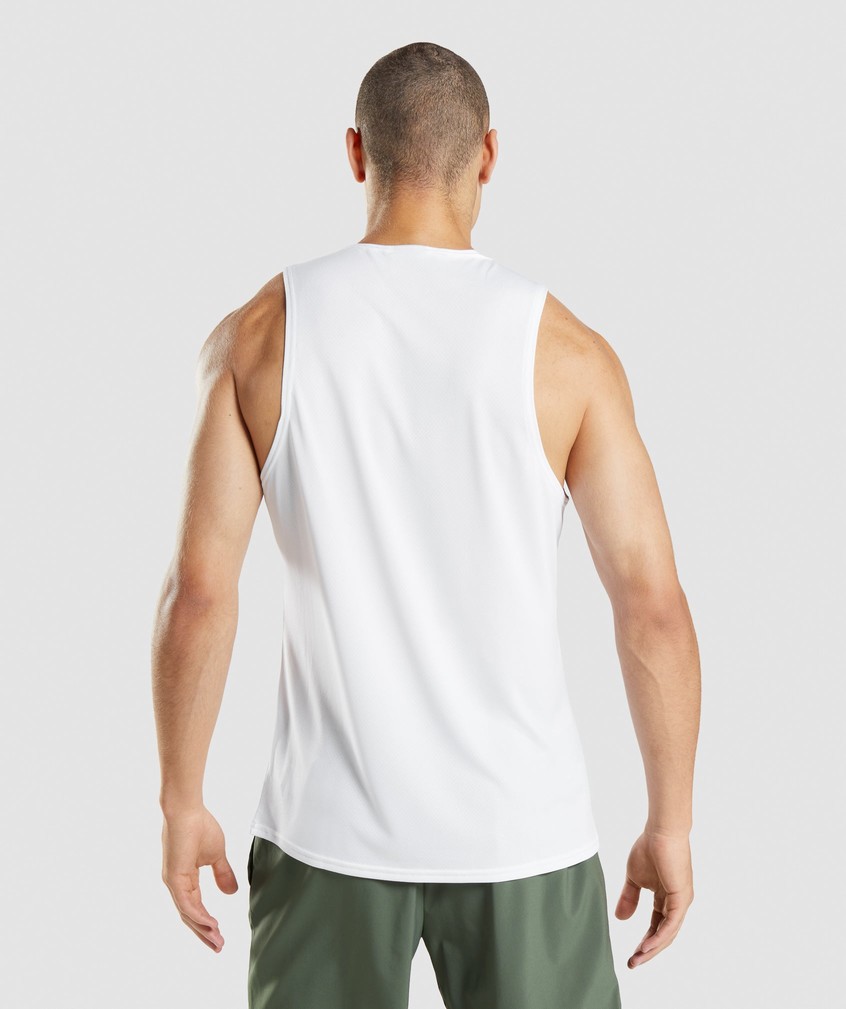 White Men's Gymshark Arrival Tank | USA-46728