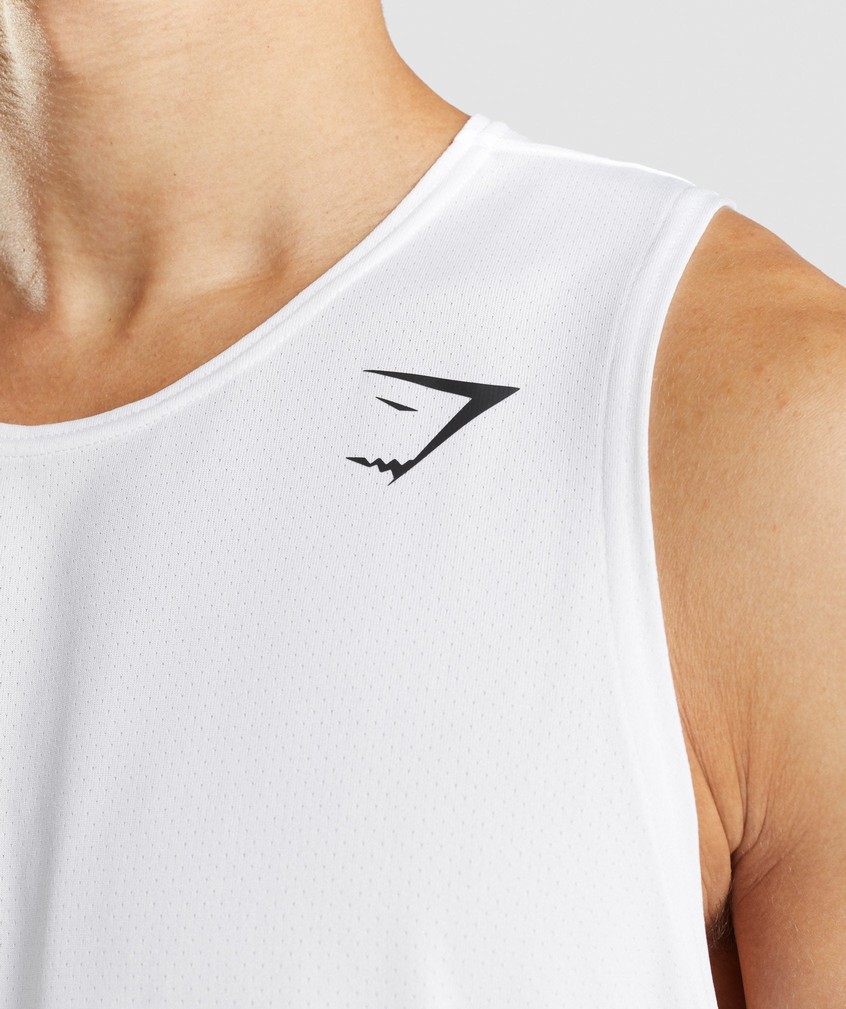 White Men's Gymshark Arrival Tank | USA-46728