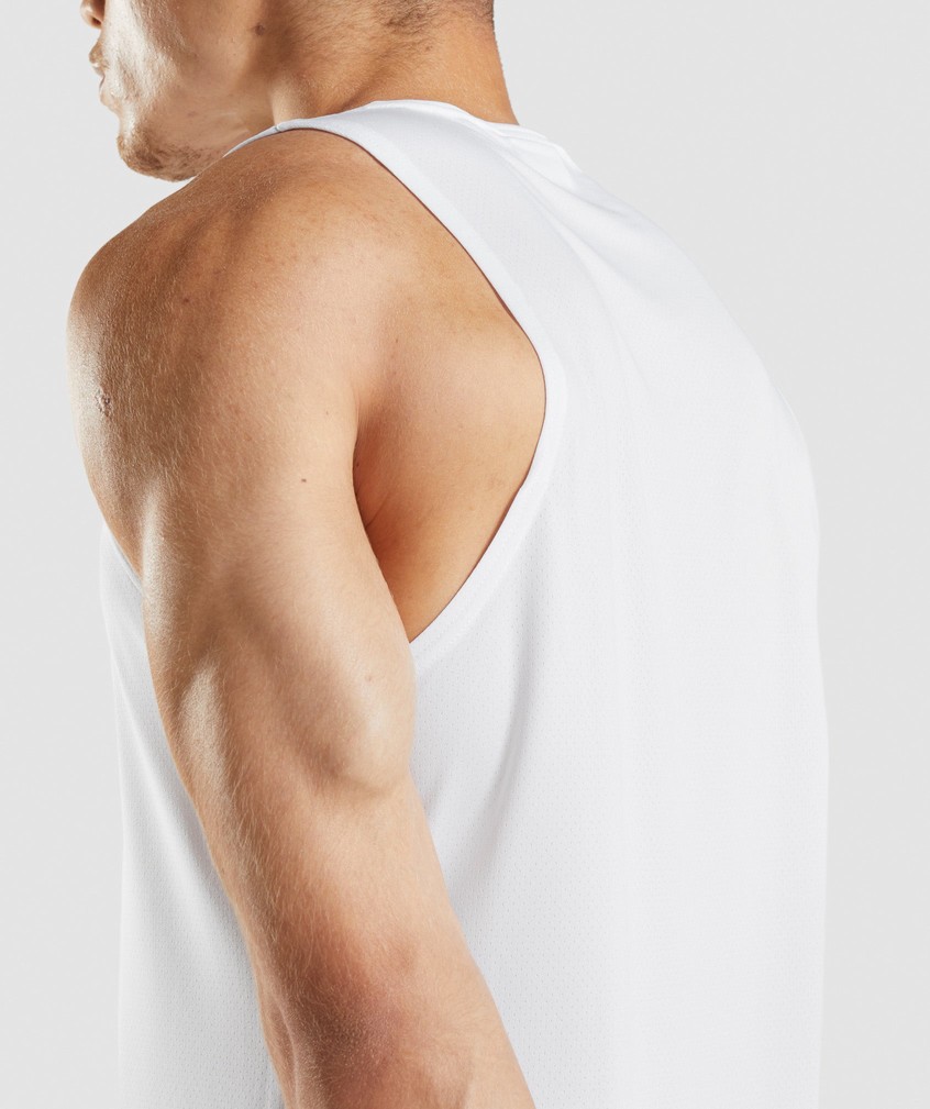 White Men's Gymshark Arrival Tank | USA-46728