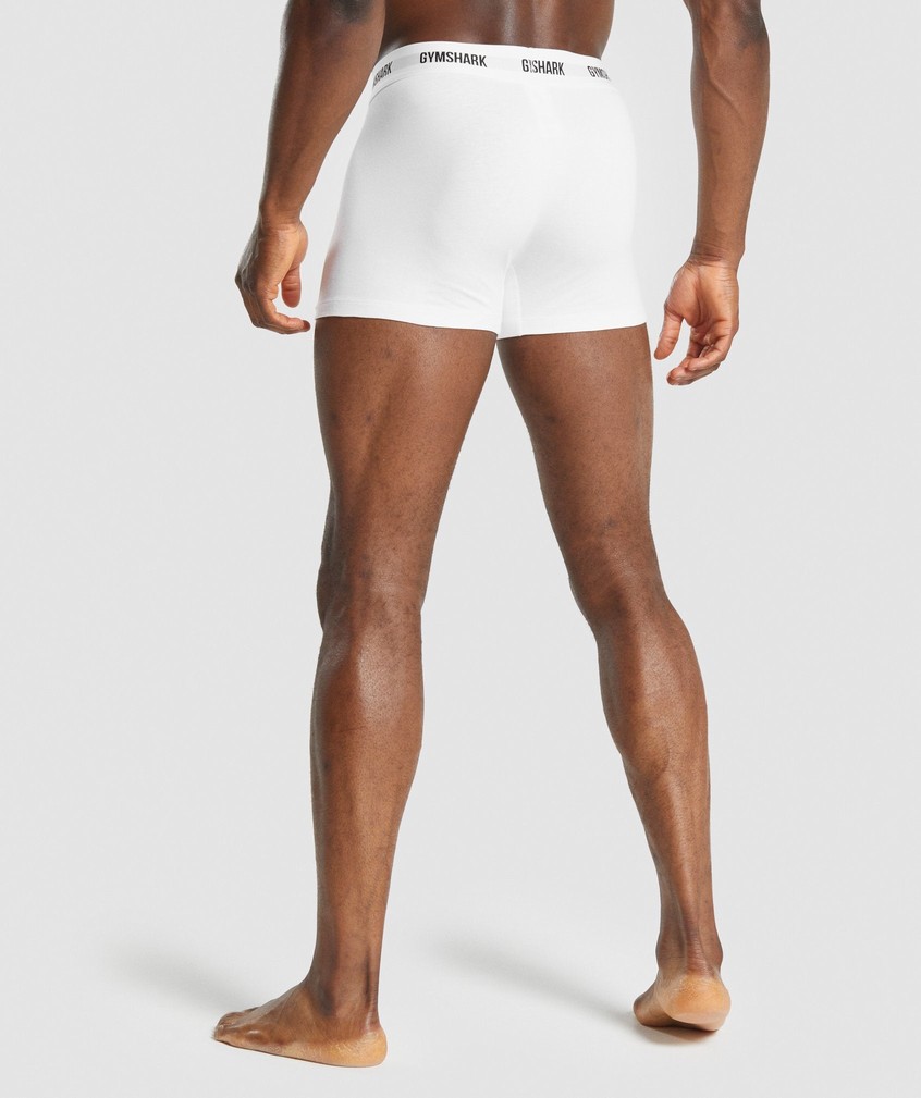 White Men's Gymshark Boxers 2pk Panties | USA-40793