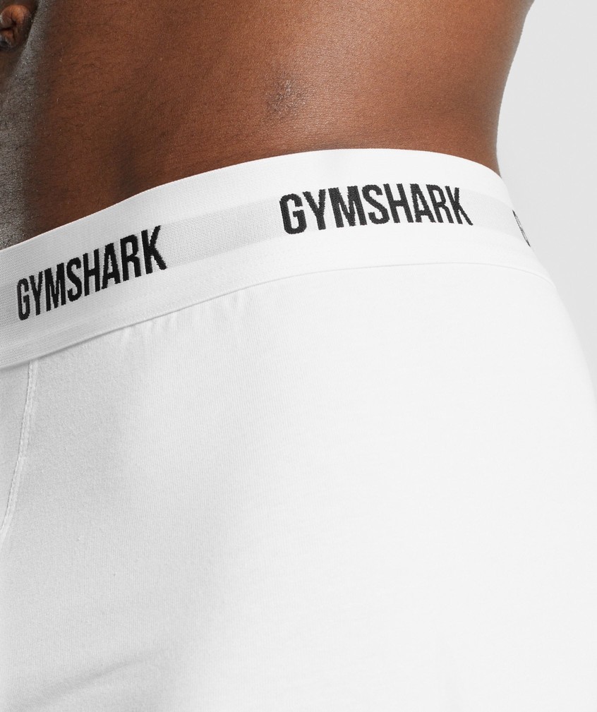 White Men's Gymshark Boxers 2pk Panties | USA-40793