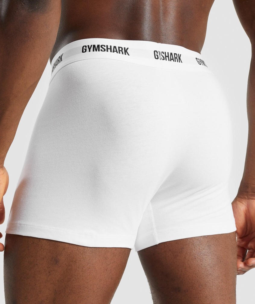 White Men's Gymshark Boxers 2pk Panties | USA-40793