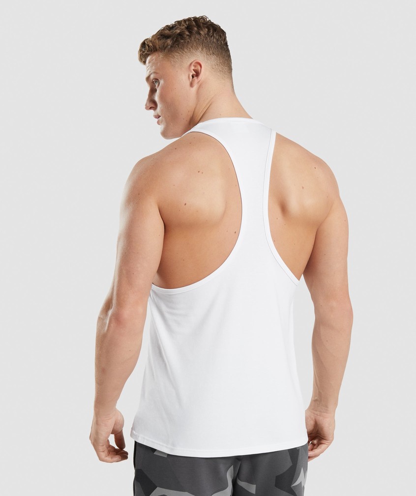 White Men's Gymshark Critical Stringer | USA-65730