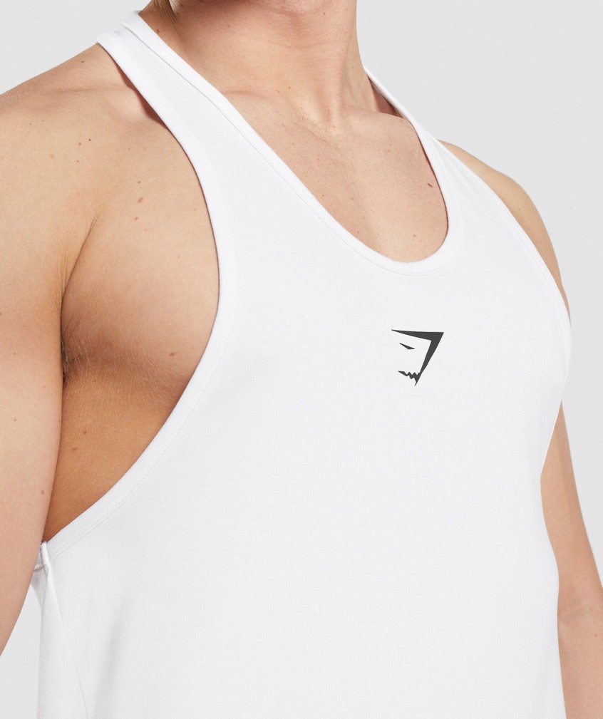 White Men's Gymshark Critical Stringer | USA-65730