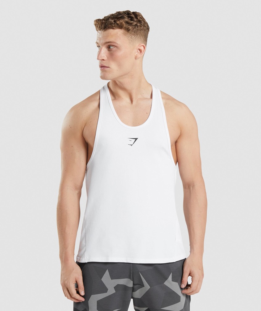 White Men\'s Gymshark Critical Stringer | USA-65730