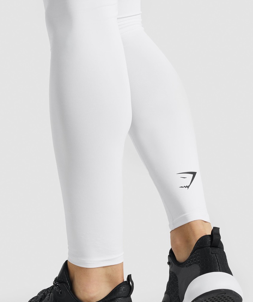 White Men's Gymshark Element Baselayer Leggings | USA-09518