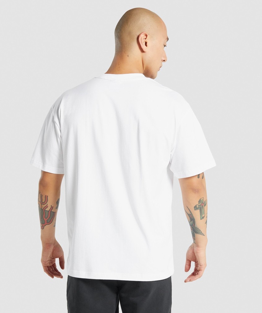 White Men's Gymshark Essential Oversized T-Shirts | USA-69523