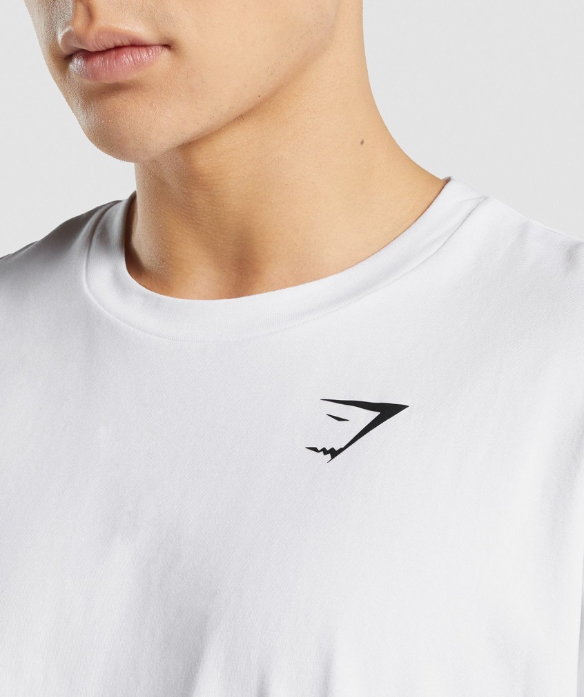 White Men's Gymshark Essential Oversized T-Shirts | USA-69523