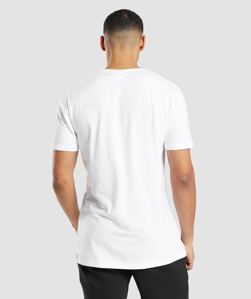 White Men's Gymshark Essential T-Shirts | USA-84012