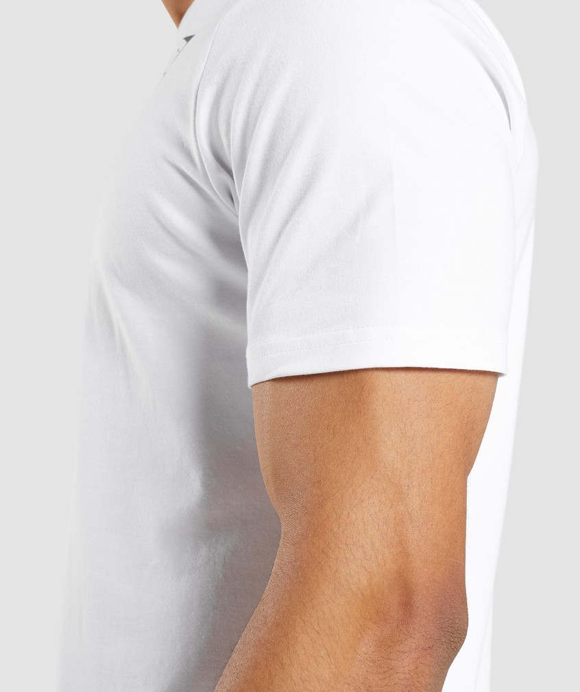 White Men's Gymshark Essential T-Shirts | USA-84012