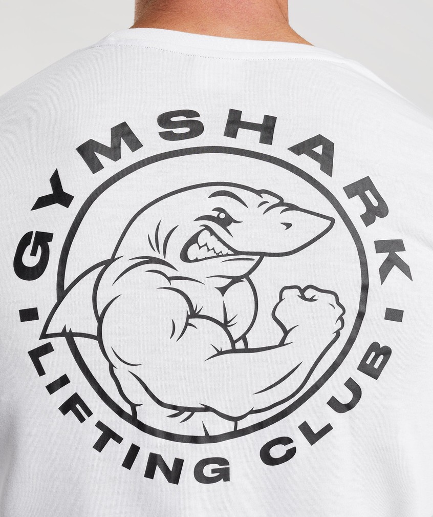 White Men's Gymshark Legacy Long Sleeve T-Shirts | USA-98074