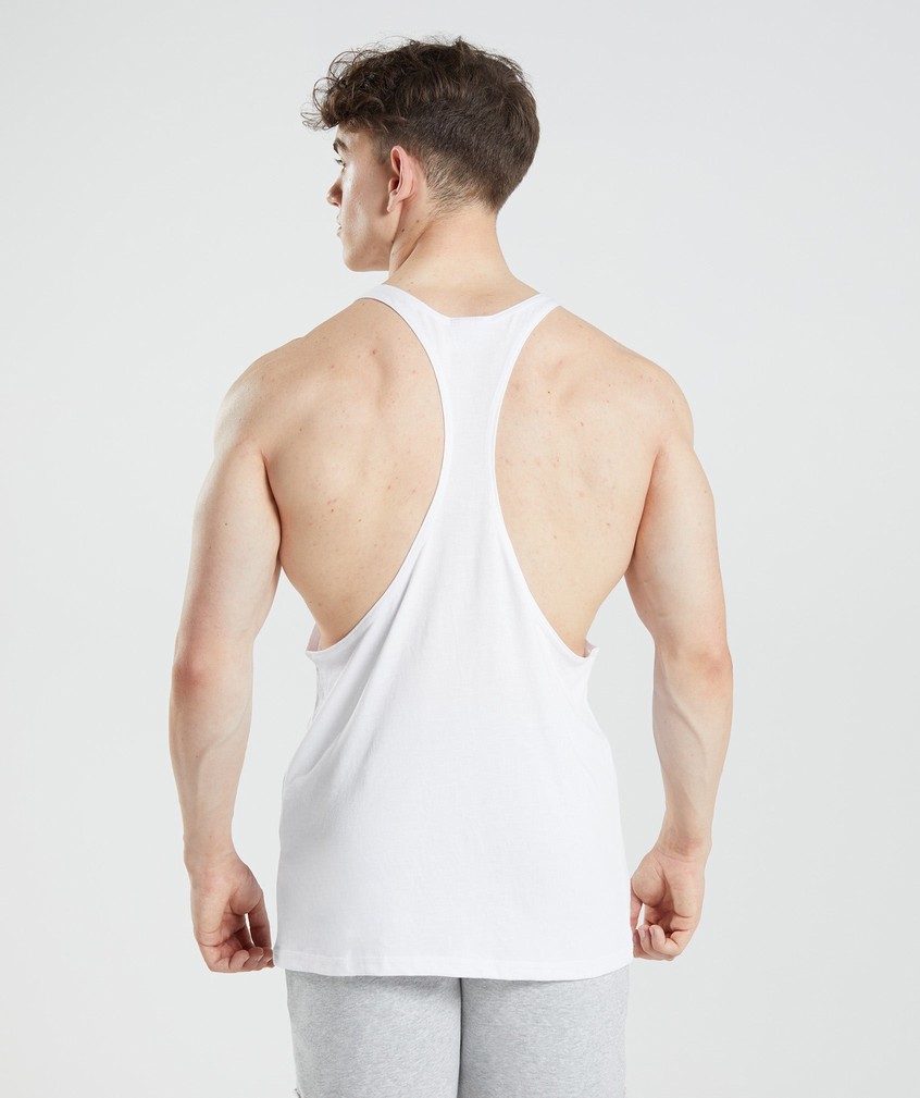 White Men's Gymshark Legacy Stringer | USA-35794