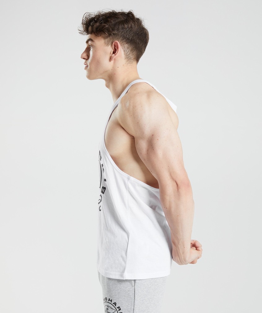 White Men's Gymshark Legacy Stringer | USA-35794