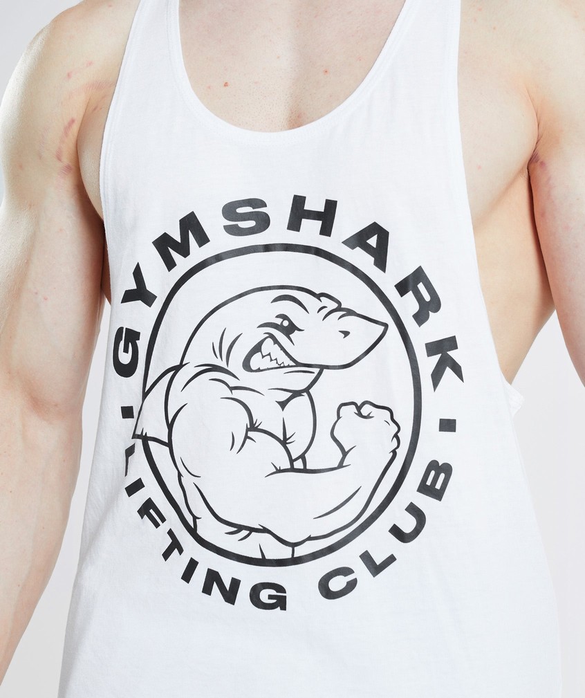 White Men's Gymshark Legacy Stringer | USA-35794