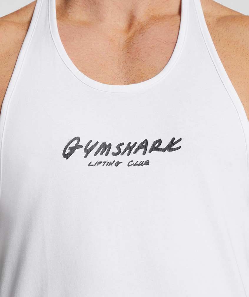 White Men's Gymshark Prepare For Tomorrow Stringer | USA-93267