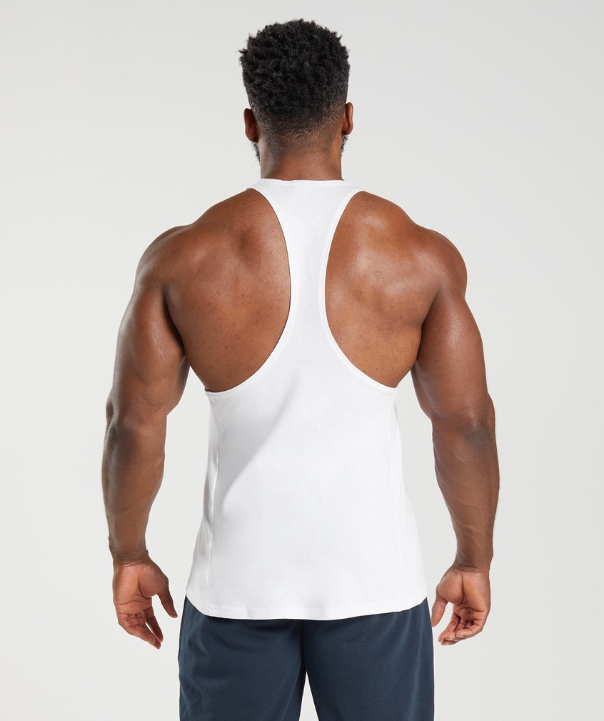 White Men's Gymshark React Stringer | USA-85760