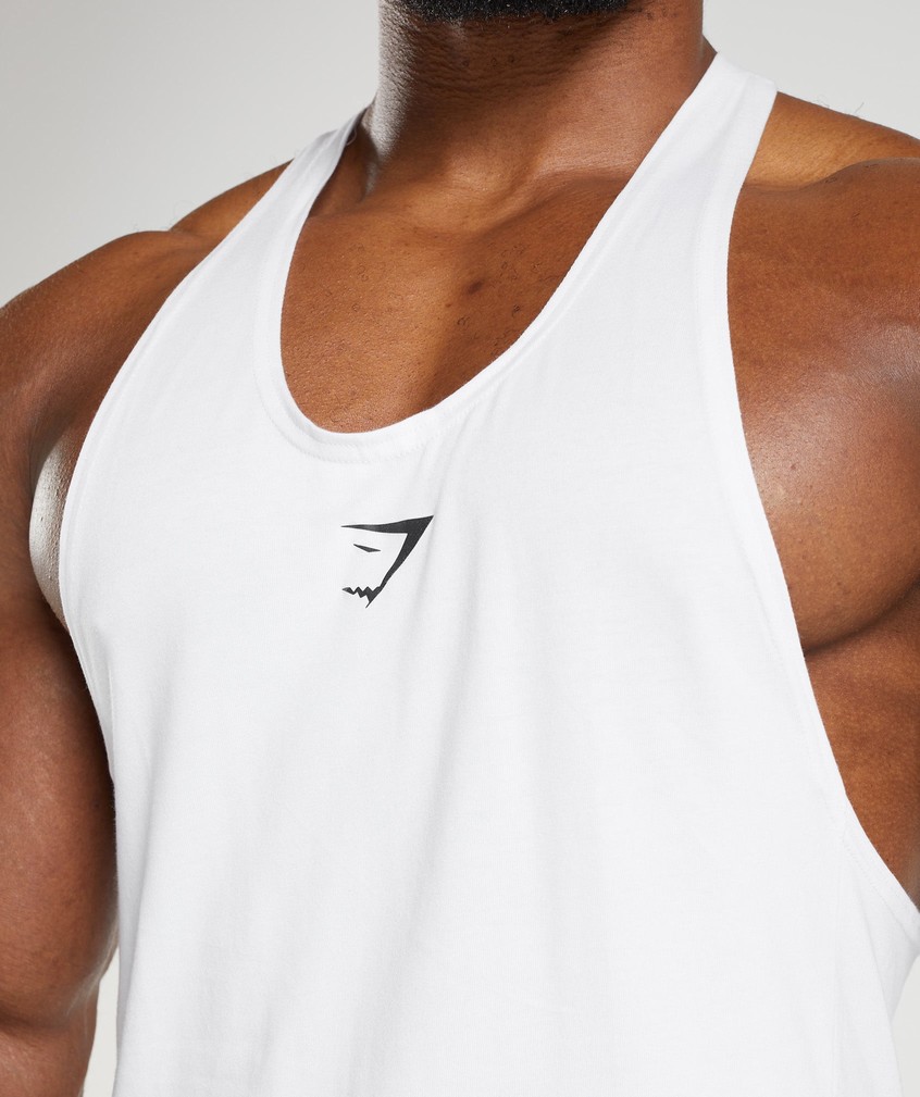 White Men's Gymshark React Stringer | USA-85760