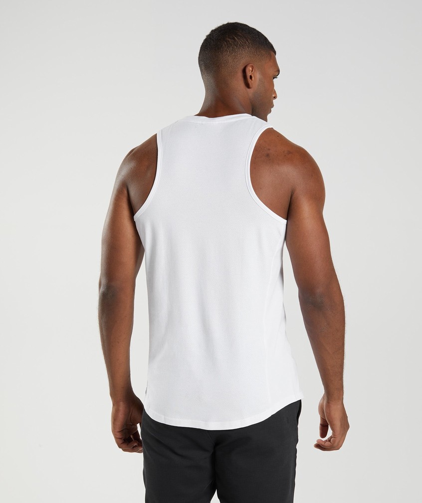 White Men's Gymshark React Tank | USA-76935