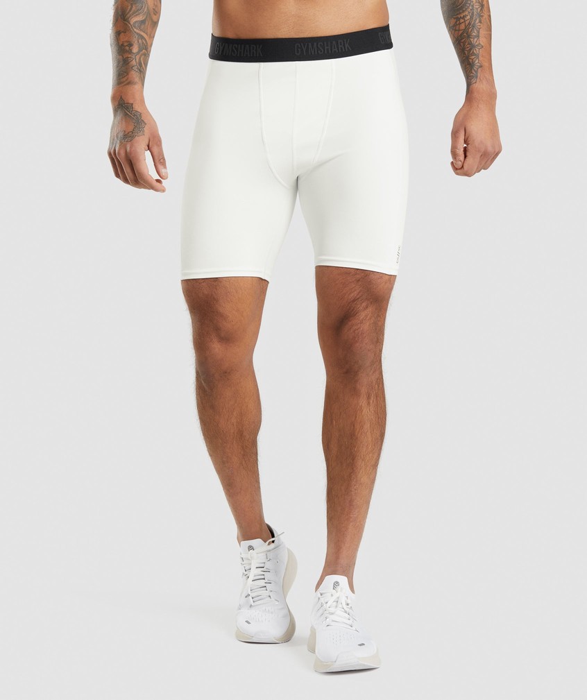 White Men\'s Gymshark Steve Cook Baselayer Shorts | USA-79502