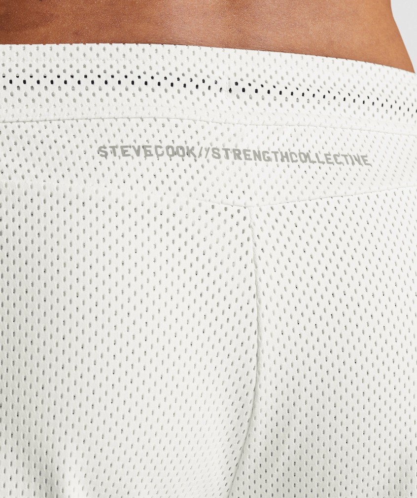 White Men's Gymshark Steve Cook Mesh Shorts | USA-10579