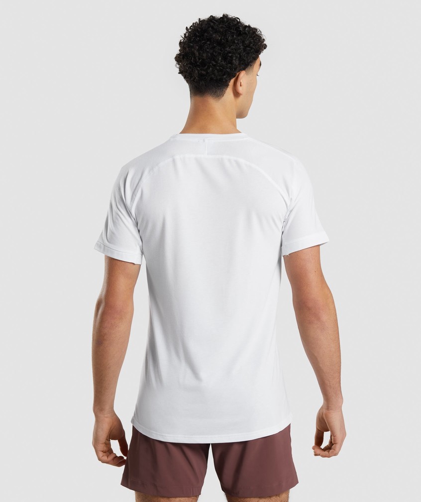 White Men's Gymshark Studio Amplify T-Shirts | USA-63528