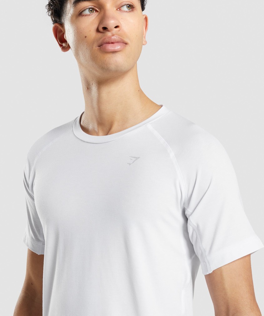 White Men's Gymshark Studio Amplify T-Shirts | USA-63528